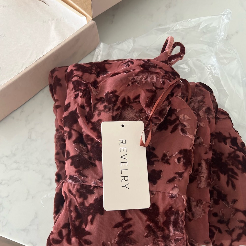 Brand new Revelry size 8  Terracotta petite maxi bridesmaids dress.